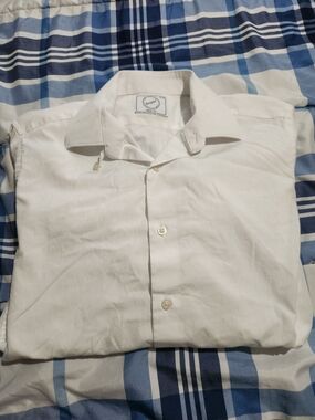 Bespoke White Men's Button-Down Shirt